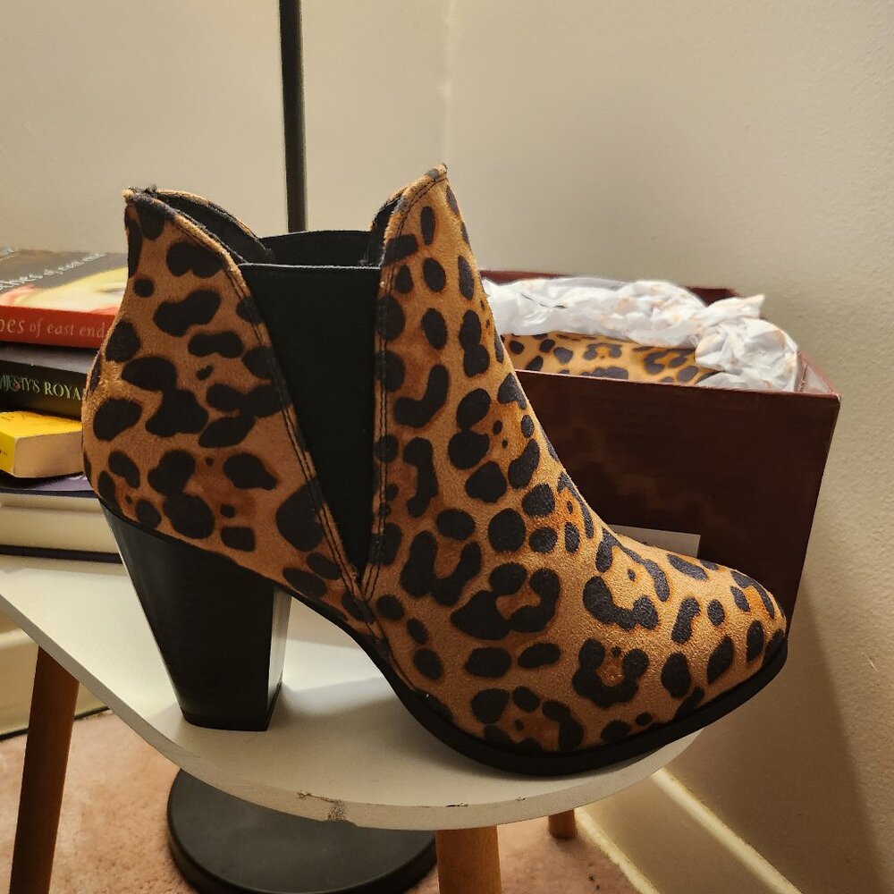 Sassy leopard ankle boots